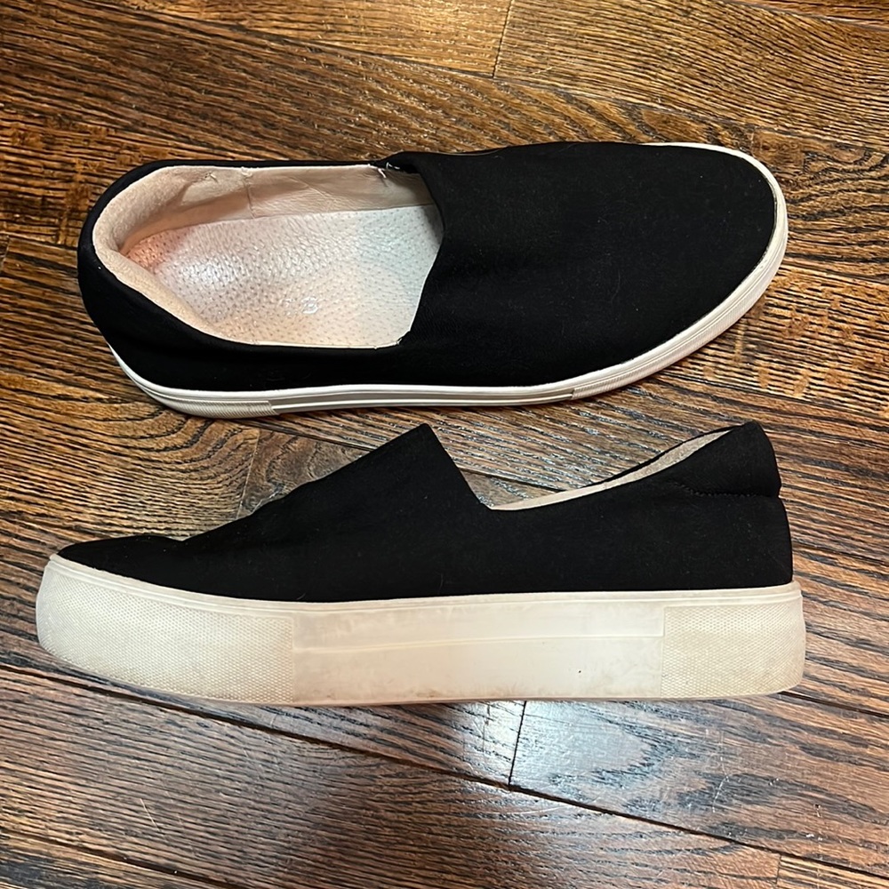 J Slides Black Knit Slip-On Sneakers